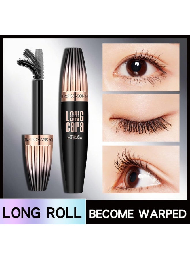 AONAT MASCARA, 4D Silk Fiber Eyelash Mascara, Waterproof Mascara Volumising, Extra Long Lash Mascara, Long-Lasting, Defines Lashes, Black, 10ml - Image 3